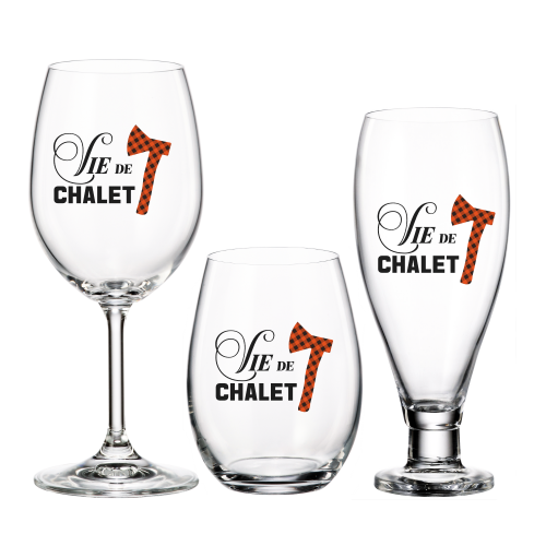 Chalet - Coupe, verre ou verre de vin "Vie de chalet - Hache" *PERSONNALISABLE*